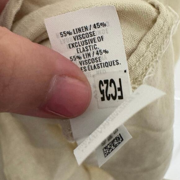 NWT Aerie Linen Blend Button Front Dress Cream Beige Small - Picture 5 of 6